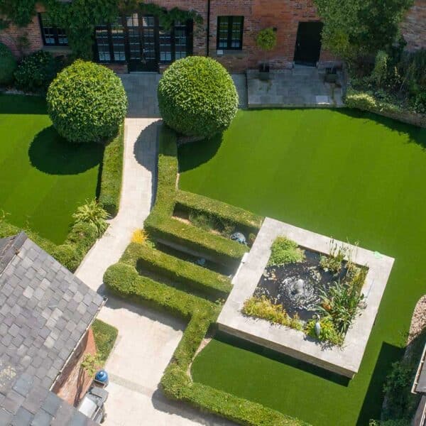 LazyLawn artificial grass drone footage