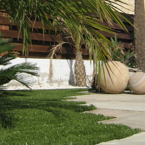 Artificial grass in holiday home